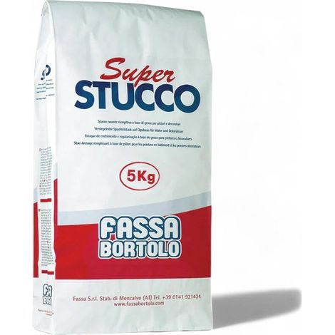 Stucco rasante in polvere per superfici lisce composto da gesso e additivi specifici per interni sacco temperatura applicazione - 5 kg