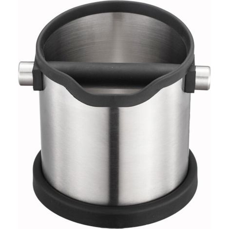 Knock box, Stainless steel tabletop coffee bin, Coffee grounds collection container with silicone and rubber rim. Bucket, grounds container or pods (1/5)