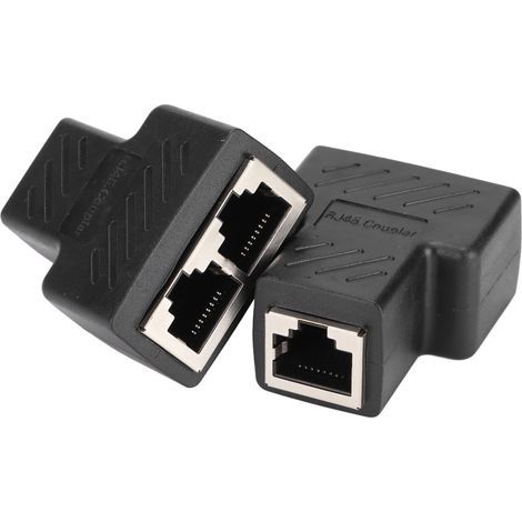 Lot de 2 répartiteurs Ethernet RJ45 (1 vers 2 voies) pour routeur, box TV, caméra vidéo et ordinateur. (1/5)