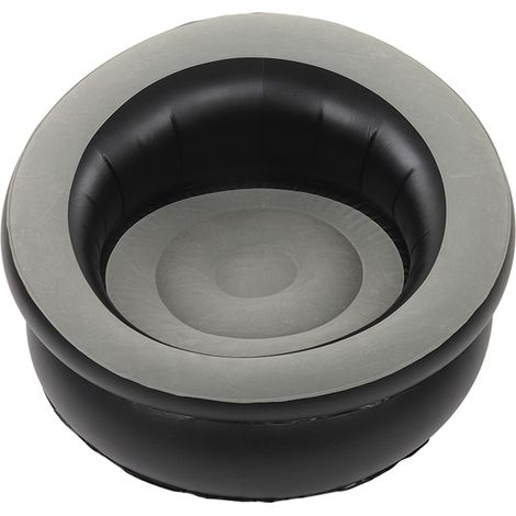 Canapé gonflable floqué, fauteuil gonflable simple pour salon, chambre, coin lecture, bureau, balcon, voyage, gris (1/5)