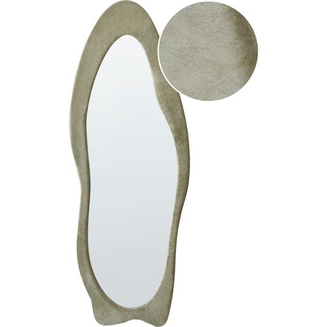 Espejo de pared decorativo estilo moderno con forma abstracta marco irregular verde 57 x 160 cm Reigny