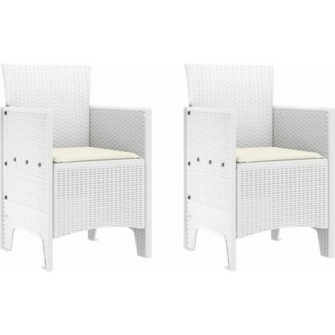Lot de 2 Chaise de jardin,Chaise d'extérieur Blanc 53 x 49 x 85 cm PP CFW6022644 (1/5)