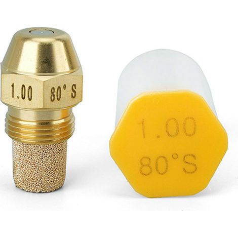 Buse d'injection métallique haute performance, angle d'injection de 80 degrés, résistante à l'oxydation, compatible avec les chaudières et les appareils de chauffage, débit de 1 gallon/heure. (1/5)