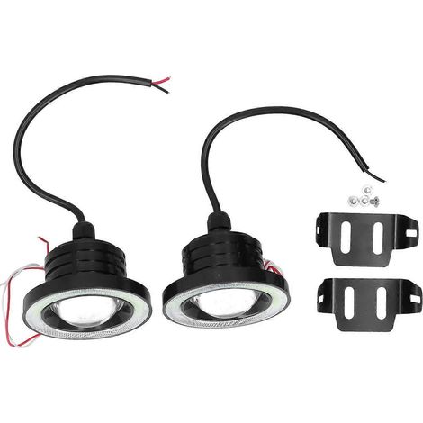Lot de 2 ampoules LED antibrouillard pour voiture, 30 W, IP65, anneaux lumineux bleus, 12 V, universelles (1/4)