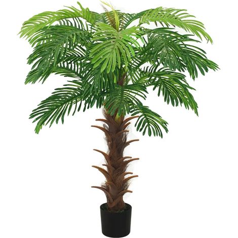 vidaXL Palma Cycas Artificiale con Vaso 140 cm Verde