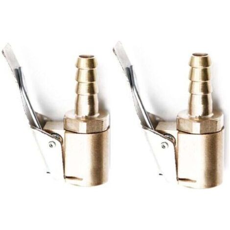 6 mm/8 mm tire valve adapter, air inflation valve connector adapter, latón pneumatic compressor pump (Pagoda, 6 mm, 2 units) (1/4)
