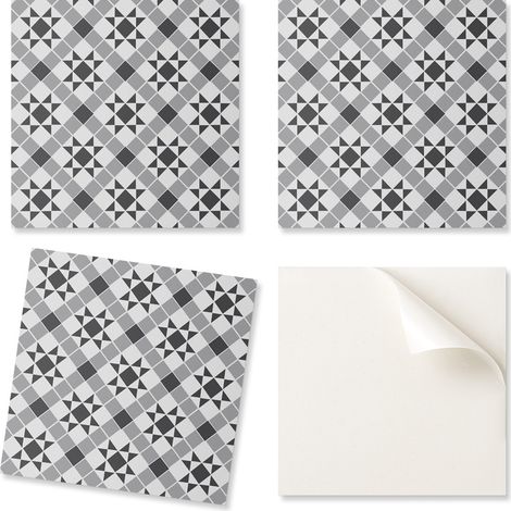 Set di piastrelle murali in vinile con motivo geometrico a stella, 9x30x30 cm (1/5)