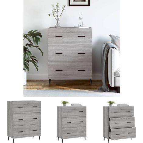 The Living Store Sideboard Grau Sonoma 69,5x34x90 cm Holzwerkstoff - Sideboards (1/5)