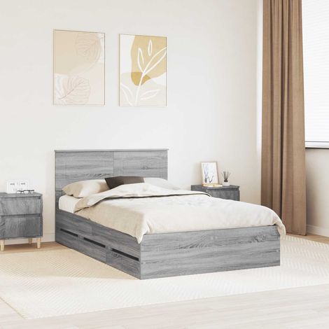 vidaXL Estructura de cama Gris Sonoma 120 x 190 cm Madera Ingenieril (1/5)