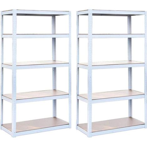 Scaffali metallici 150x75x30 cm bianchi 5 ripiani (1/2)