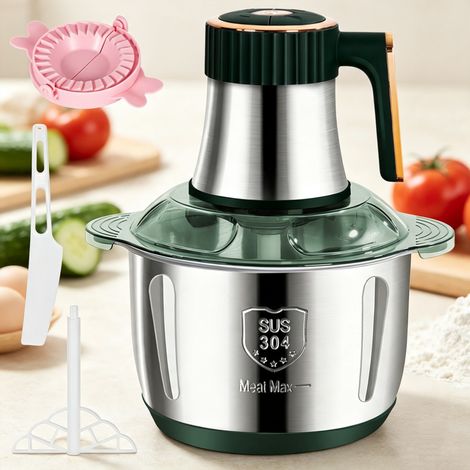Hachoir à viande électrique 5 L, Hachoir à viande électrique en acier inoxydable à 5 vitesses, 500W, pour viande fruits haricots etc (1/5)