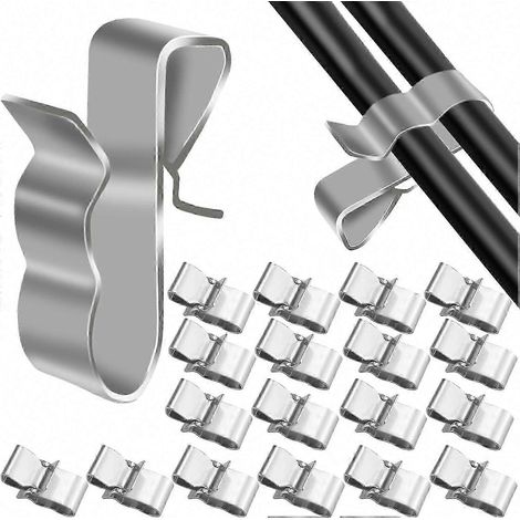 Attaches de câbles en acier inoxydable pour le câblage de panneaux solaires, lot de 50 serre-câbles métalliques pour la gestion des câbles de remorque et de démarrage (1/4)