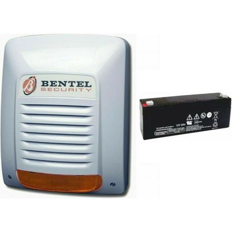 Bentel Security sirena autoalimentata esterno lampeggiante NEKA + Batteria ricaricabile