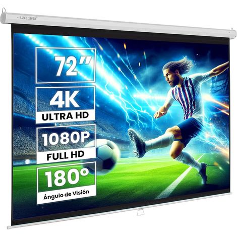 Écran de projection 72" 140 x 105 cm - Surface blanche mate avec un facteur de gain de 1,1 - Bord noir sur tout le pourtour et l'arrière du tissu noir - Home cinéma (1/5)