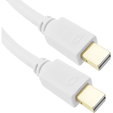 BeMatik - Câble mini Displayport MiniDP 1080p FullHD pour audio et vidéo numérique de 1m blanc (1/5)