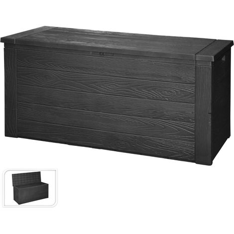 PROGARDEN baul imitacion madera 120x45x57 cm 300l , Baúl imitación madera 120 x 45 x 57 cmArcón en acabado imitación a maderaIdeal para colocar en jardín o patioAdaptad