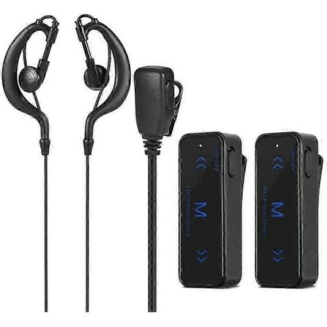 Système de communication USB composé de deux talkies-walkies compacts (2 pièces) avec émetteur 3 W (fréquence 400-470 MHz) et casque-micro. (1/5)