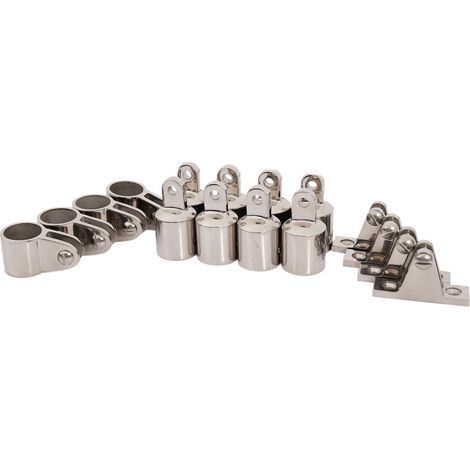 Edelstahl-Beschläge und Hardware-Set für 4-Bogen-Markisen mit 1-Zoll-Oberseite - 16-teiliges Set SS316 1-Zoll (25 mm)