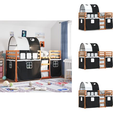 Lit superposé sans matelas 90x190 cm bois de pin massif - Lit Superpose - Lit Mezzanine - Lit Enfant - Meuble Rangement - Literie (1/5)