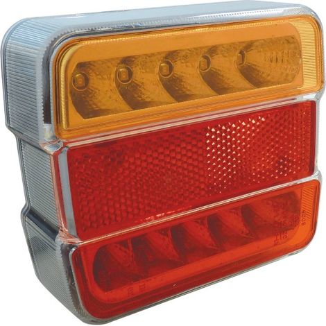 Lanterne 4 fonctions carree a leds orange/rouge