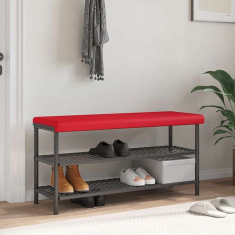 vidaXL Cojín de banco Cuero sintético Rojo Profundidad 35 cm (1/5)