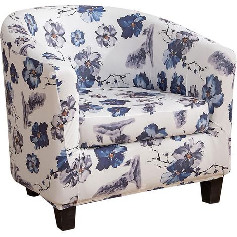 Convertible Armchair Cover with Geometric Print, Relax Club Sofa Cover, Bathtub Chair Cover, Stretch Polyester Armchair Cover (Chair Cover + Cushion Cover, Y-9) (1/5)