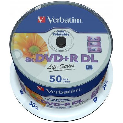 DVD+R Verbatim 8,5 GB X8 Impresión de doble capa (50 husillos) (1/2)