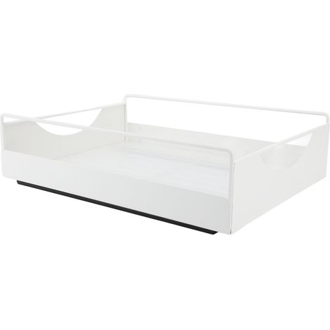 Organisateur de placard coulissant en acier au carbone, à ouverture et fermeture silencieuses, étagères de rangement pour salle de bain ou dressing, blanc, L 302 x 401 x 115 mm (1/5)