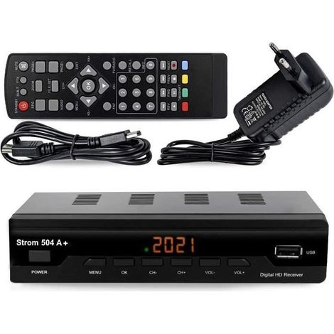 504 A+ Décodeur TNT Full HD -DVB-T2 - Compatible HEVC264 - (HDMI,Péritel, USB, Digital Plus) Noir A553