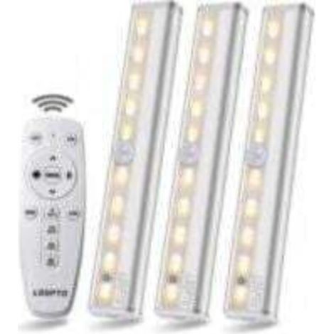 Lampe LED sans Fil 3 Packs avec Télécommande - Pour Chambres, Armoires, Vitrines, Aucun Câblage Requis (1/5)