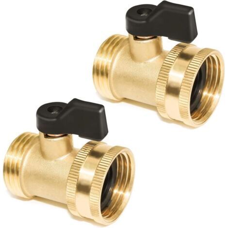 Vanne Laiton 3/4 Vanne à sphère Robinet à tournant Avec manette pour Tuyau d'arrosage,25mm (2 Pièce) (1/5)