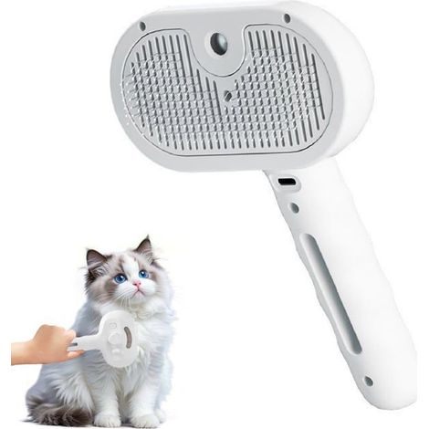 Filiyano-Brosse nettoyante autonettoyante pour chat - 1, blanche, standard, poils longs/courts, massage, soin, vapeur, toilettage (1/5)