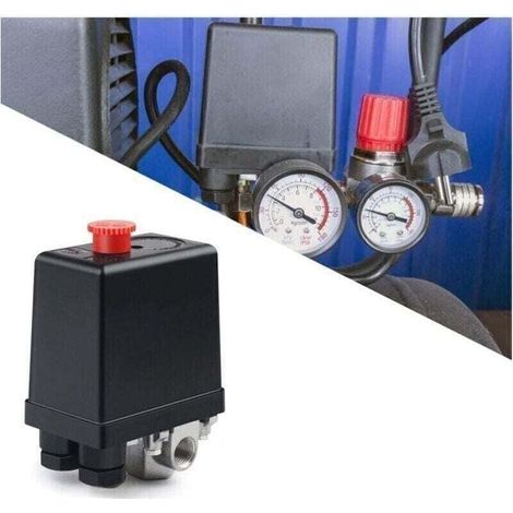 Soupape de compresseur d'air 220V – Pressostat automatique avec interrupteur – Réduction rapide de pression – Compatible avec compresseurs (1/5)