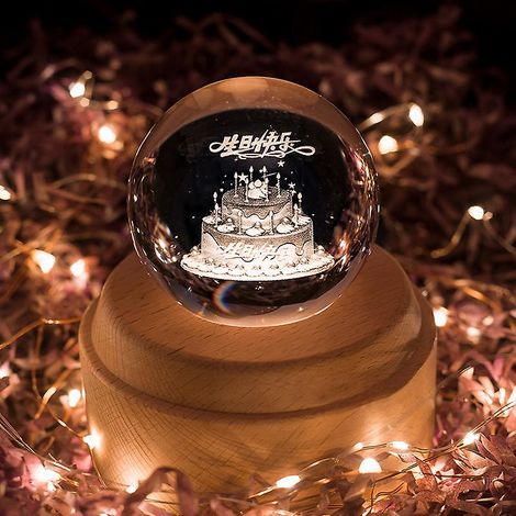 Boîte à musique avec socle en bois, thème Château dans le ciel et Laputa, veilleuse 3D lumineuse et rotative. (1/4)