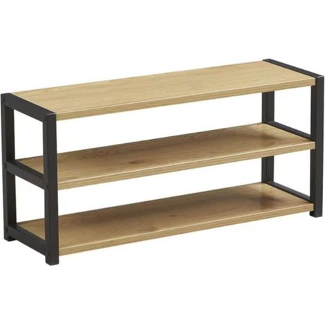 ORION91oficial® - Estantería TRIA en MDF y Metal Negro Mate , Estilo Industrial 30 x 64 x 20 cm , Salón Oficina Teletrabajo Habitación - spaziOrion91