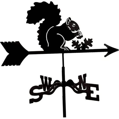 [NEVER USED] Metal Weather Vane, Garden Weather Vane, Weather Vane With Bracket for Outdoor, Farm, Yard, Garden, Arbor - Squirrel