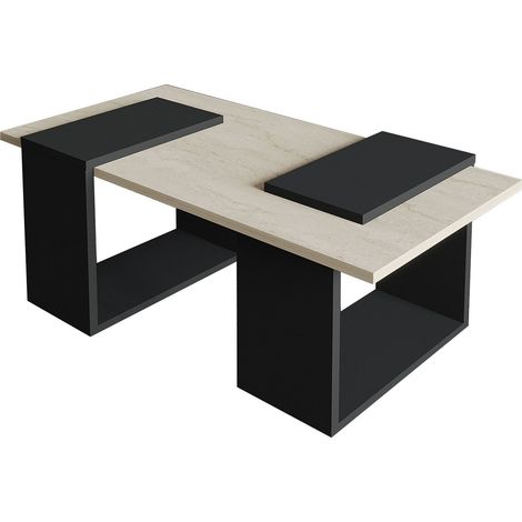 Table basse en bois "Matris" - 90 x 46 x 37 cm - Gris anthracite (1/4)