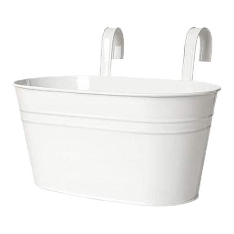 Vaso da fiori, fioriere in metallo sospese, fioriere sospese per ringhiere, supporto per piante da finestra, con ganci rimovibili per balconi, giardini, (1/5)