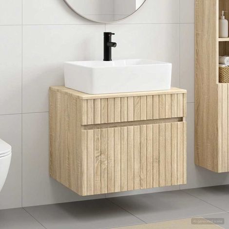 vidaXL Juego de muebles de baño Roble Sonoma Madera de ingeniería (1/5)