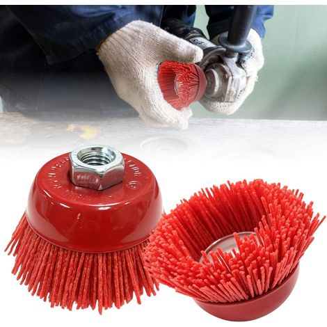 Lot de 2 Brosse Nylon Perceuse M14 pour Meuleuse D'angle (1/5)
