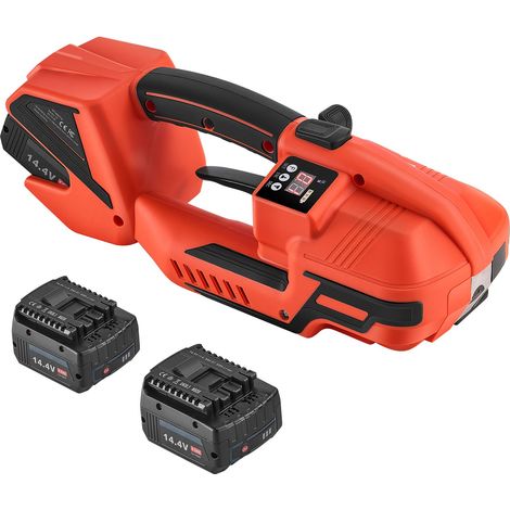 VEVOR Reggiatrice Elettrica, 2 Batterie da 4000 mAh, Reggiatura Automatica con Display Digitale per Reggette in PP/PET Larghe 9-16 mm, Macchina Tenditrice per Pallet di Scatole di Imballaggio (1/5)