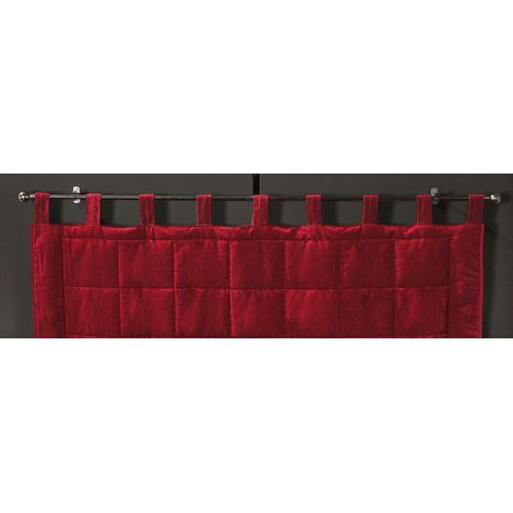 Linder - Testiera per Letto a Balze, 1 27% Cotone 18 Percentlin 55% Poliestere (3) 100% Poliestere, Rosso, 160 x 70 cm