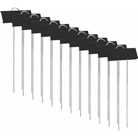 Marcadores de etiquetas para plantas de vivero, 12 unidades, de metal resistente a la corrosión, para jardín, huerto, flores, semillas, vivero (negro) (1/5)