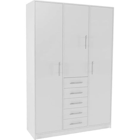 Armario de Melamina Blanco 3 Puertas Abatibles Ref.9235-BL (1/3)