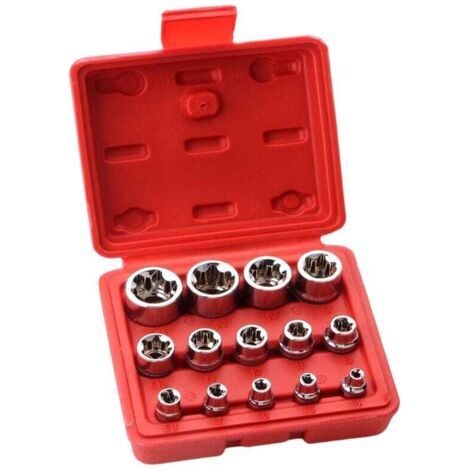Lot De 14 Douilles En Forme D'étoile De Type E I Coffret à Cliquet I Douilles Jeu De Profilés E (Torx Externe) E4 - E24 (1/5)