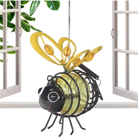 Bee Lights – Lampes solaires en forme d'abeille, simulation d'extérieur à suspendre à l'énergie solaire, chemin étanche en forme d'animal Construction métallique résistante aux intempéries pour (1/5)