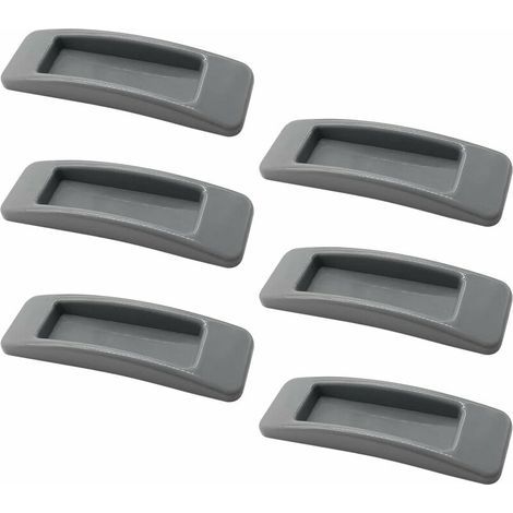 Selbstklebende Schiebetürgriffe mit doppelseitigem Klebeband für Schränke, Fenster, Kühlschränke, Möbel, Schubladen, Glastüren (grau, 6 Stück) (1/5)