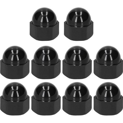 Cappuccio dado esagonale, cappuccio per bullone a cupola con testa esagonale, copertura protettiva per dado, accessori di montaggio in plastica nera per uso industriale (10 pezzi) (1/2)