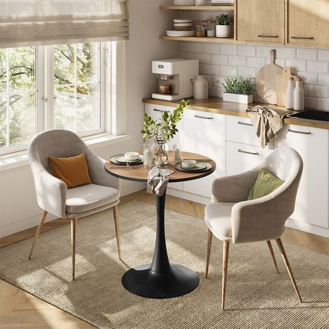 Tavolo da pranzo Carl, Noce/Nero, 70 x 70 cm, Vicco (1/5)