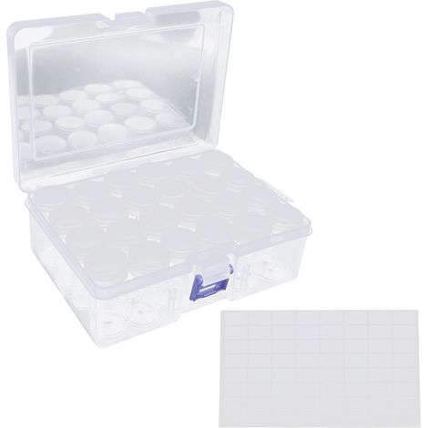24pcs Diamond Painting Storage Containers Round Storing Bottle with Storage Box Sticker (1/5)